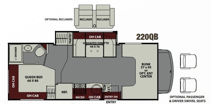 View 2018 Coachmen Leprechaun 220QB (Chevy) complete specs and manufacturer brochures