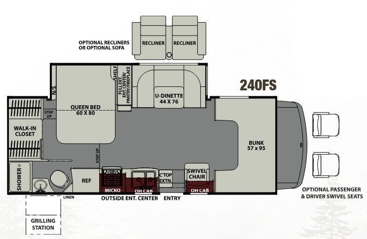 View 2018 Coachmen Leprechaun 240FS (Ford) complete specs and manufacturer brochures