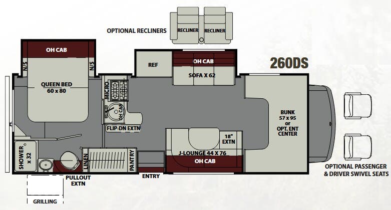 View 2018 Coachmen Leprechaun 260DS (Chevy) complete specs and manufacturer brochures