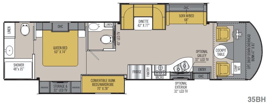 View 2018 Coachmen Mirada 35BH complete specs and manufacturer brochures