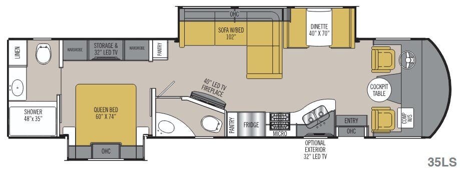 View 2018 Coachmen Mirada 35LS complete specs and manufacturer brochures