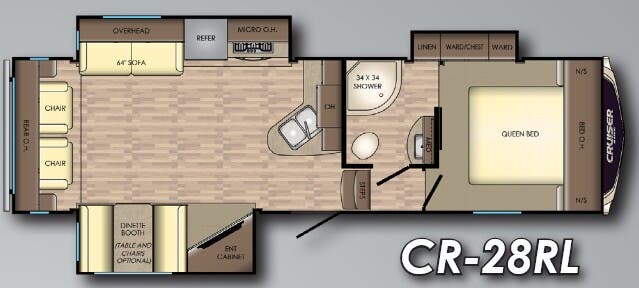View 2018 CrossRoads Cruiser Aire CR-28RL complete specs and manufacturer brochures