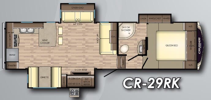 View 2018 CrossRoads Cruiser Aire CR-29RK complete specs and manufacturer brochures