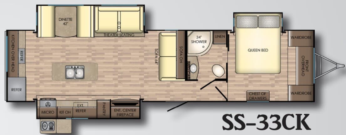 View 2018 CrossRoads Sunset Trail Grand Reserve SS-33CK complete specs and manufacturer brochures