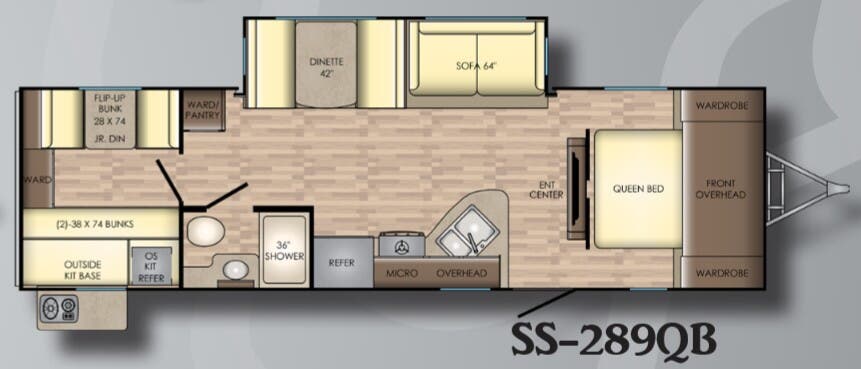 View 2018 CrossRoads Sunset Trail Super Lite SS-289QB complete specs and manufacturer brochures