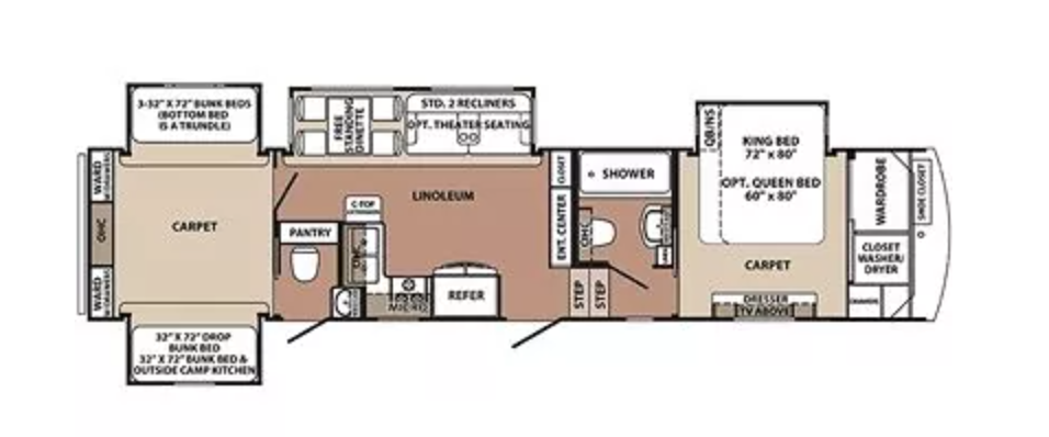 View 2018 Forest River Cardinal Limited 3720BHLE complete specs and manufacturer brochures