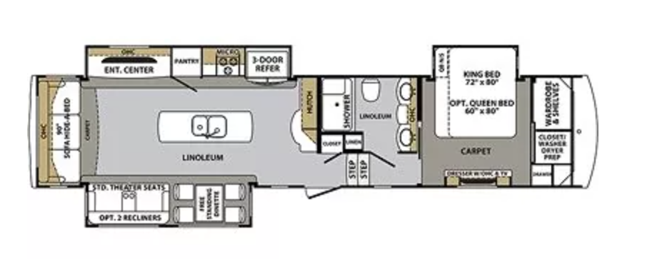 View 2018 Forest River Cardinal Luxury 3456RLX complete specs and manufacturer brochures