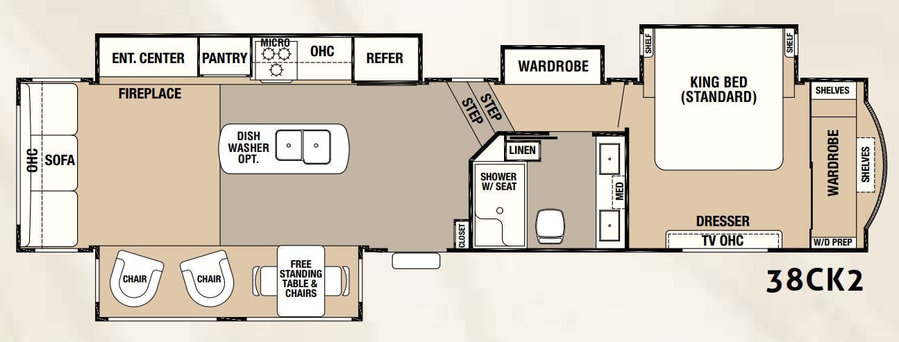 View 2018 Forest River Cedar Creek Hathaway Edition 38CK2 complete specs and manufacturer brochures