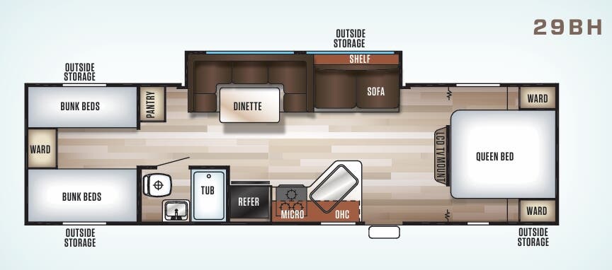 View 2018 Forest River Cherokee Grey Wolf 29BH complete specs and manufacturer brochures