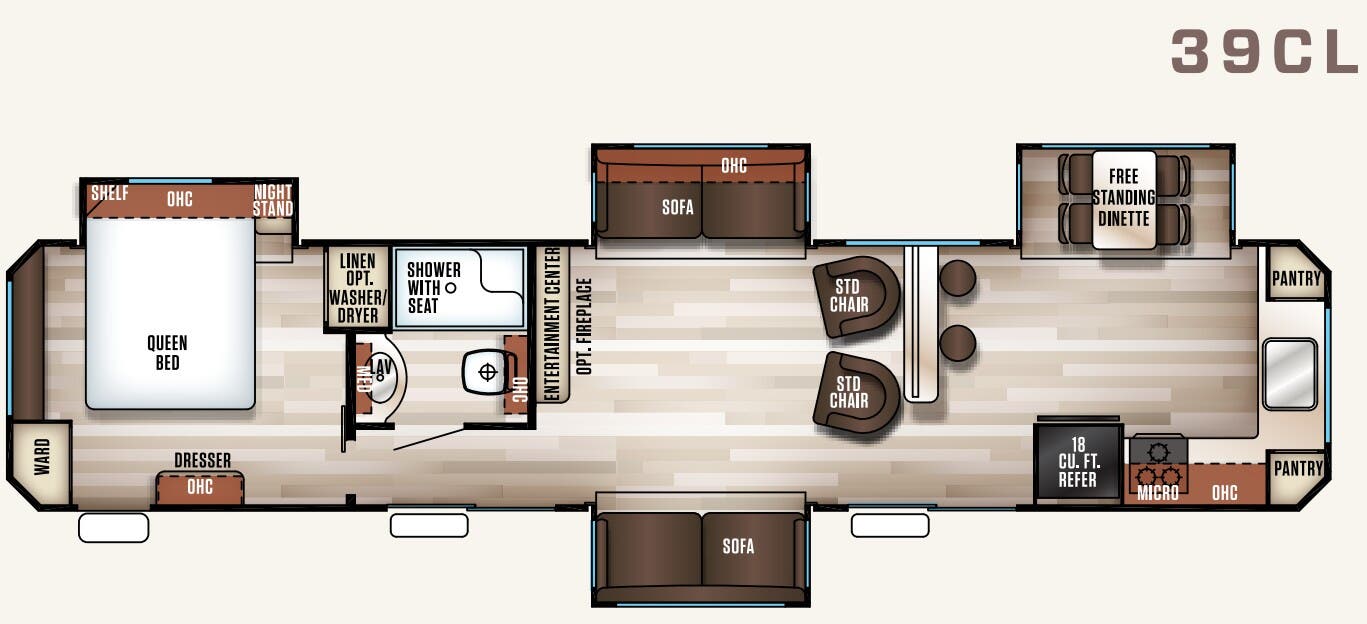 View 2018 Forest River Cherokee Patriot Edition 39CL complete specs and manufacturer brochures