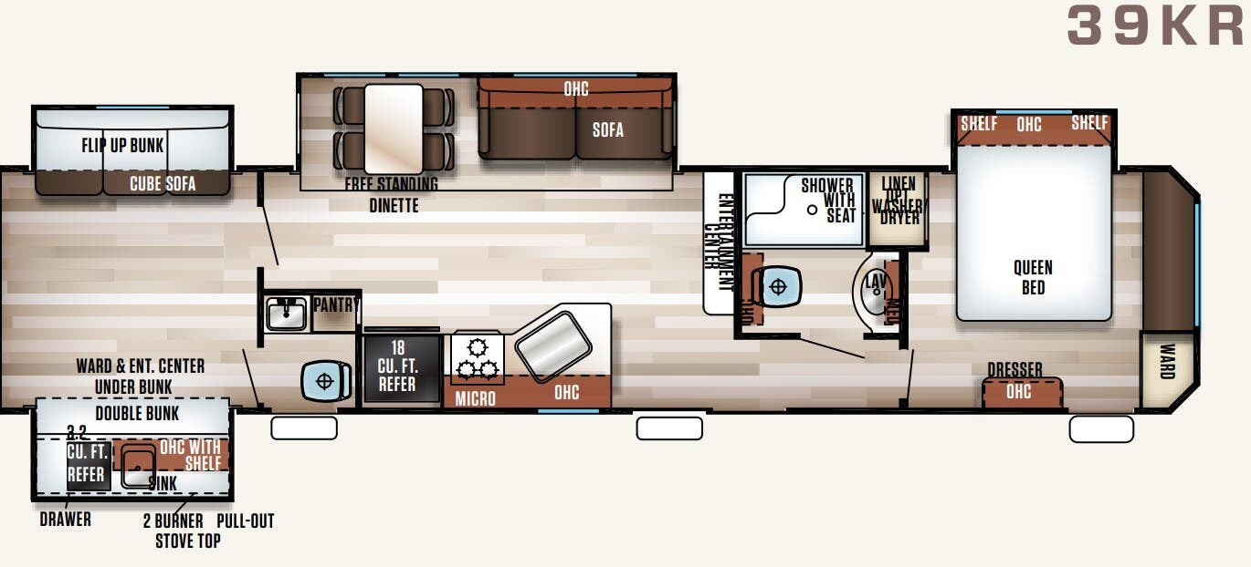 View 2018 Forest River Cherokee Patriot Edition 39KR complete specs and manufacturer brochures