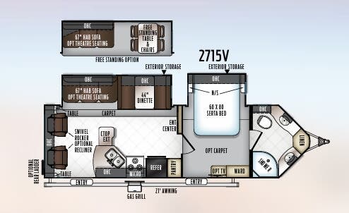 View 2018 Forest River Rockwood Windjammer 2715V complete specs and manufacturer brochures