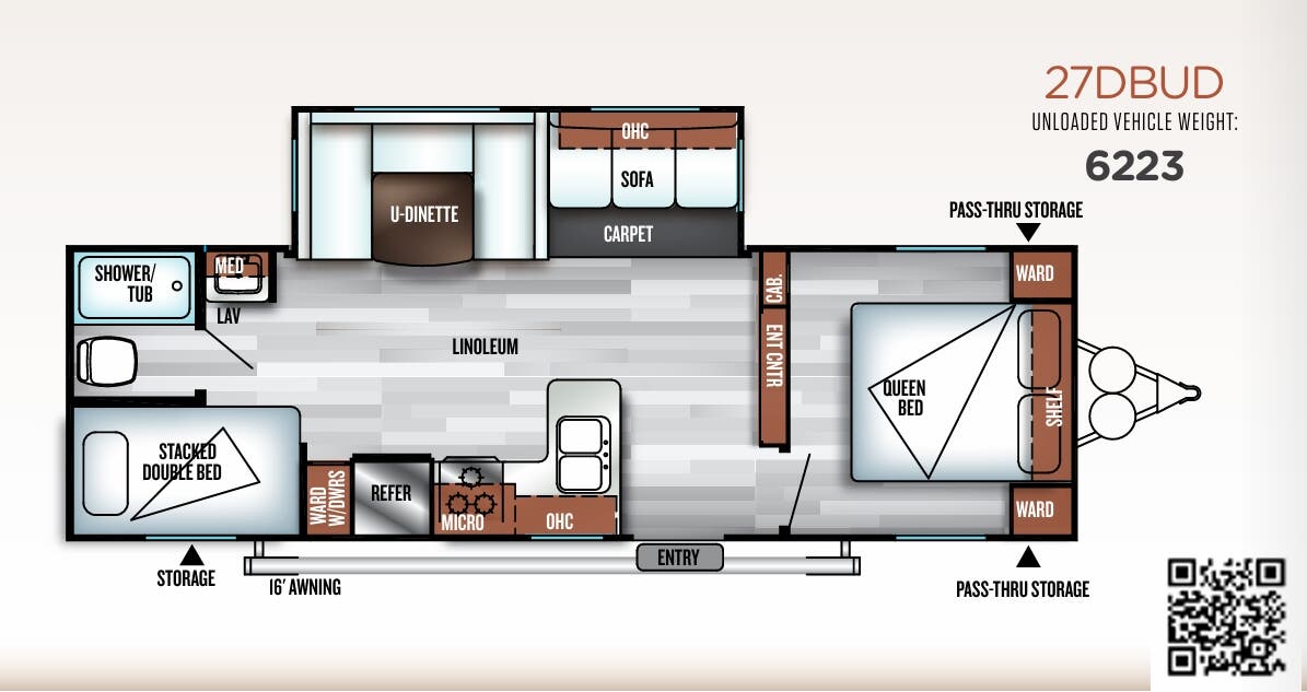 View 2018 Forest River Salem 27DBUD complete specs and manufacturer brochures
