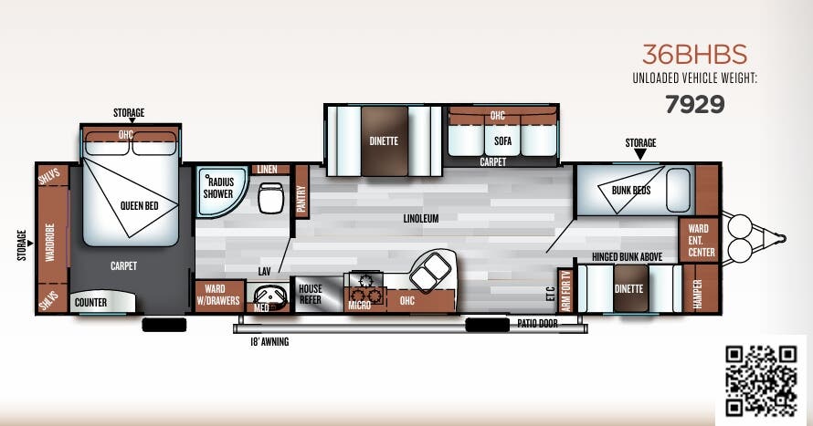 View 2018 Forest River Salem 36BHDS complete specs and manufacturer brochures