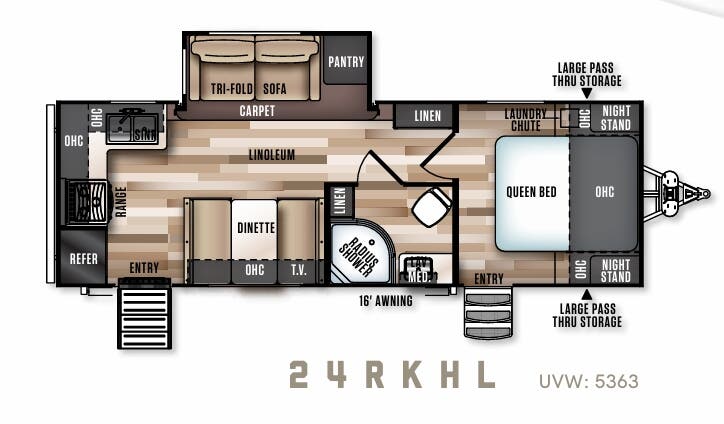 View 2018 Forest River Salem Hemisphere Hyper-Lyte 24RKHL complete specs and manufacturer brochures