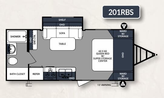 View 2018 Forest River Surveyor 201RBS complete specs and manufacturer brochures