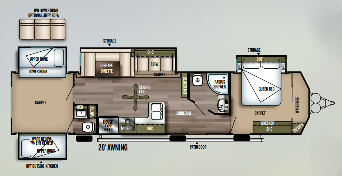 View 2018 Forest River Wildwood DLX 402QBQ complete specs and manufacturer brochures