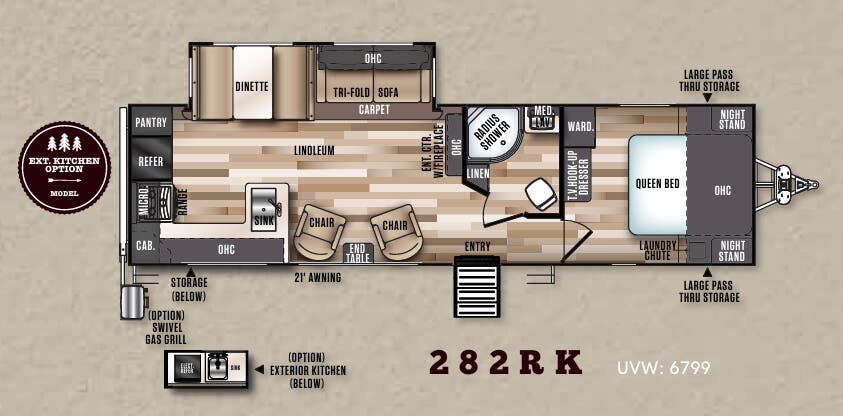 View 2018 Forest River Wildwood Heritage Glen LTZ 282RK complete specs and manufacturer brochures
