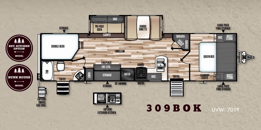 View 2018 Forest River Wildwood Heritage Glen LTZ 309BOK complete specs and manufacturer brochures