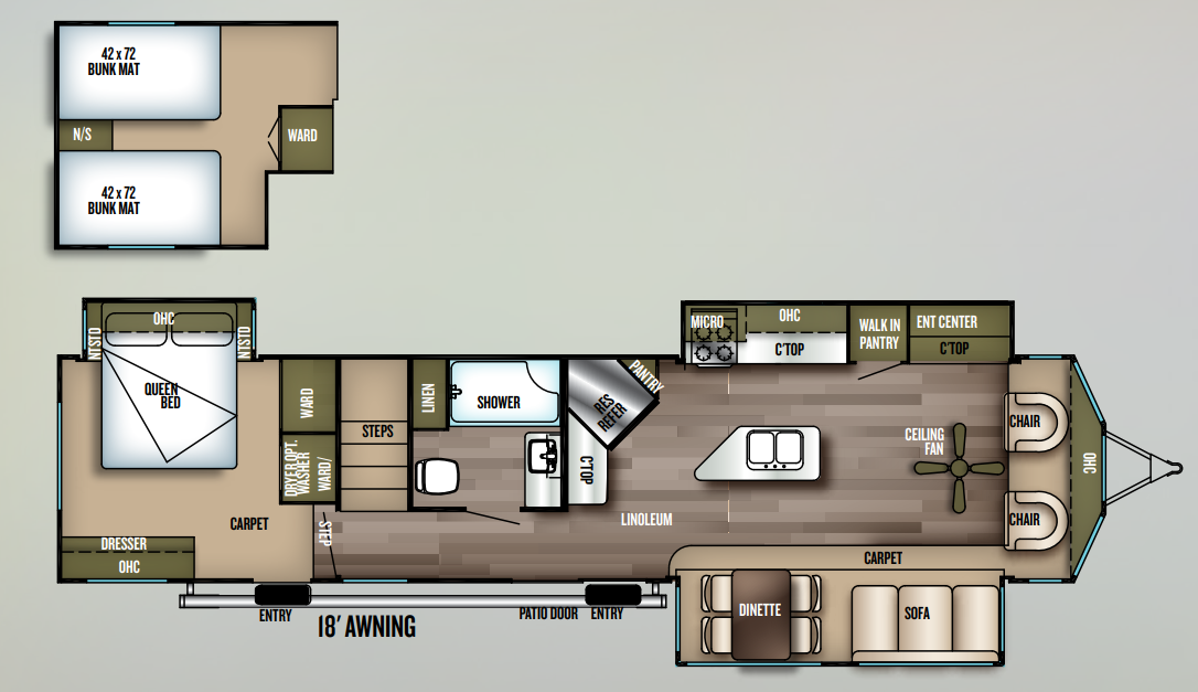 View 2018 Forest River Wildwood Lodge 4092BFL complete specs and manufacturer brochures