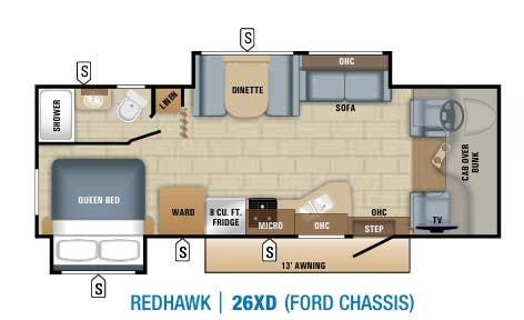 View 2018 Jayco Redhawk 26XD complete specs and manufacturer brochures