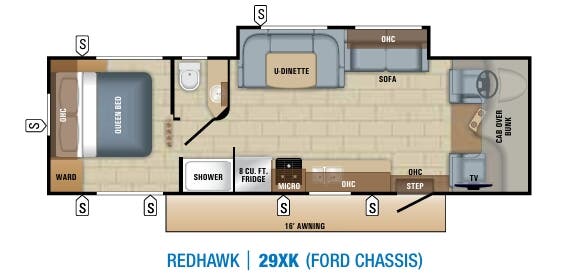 View 2018 Jayco Redhawk 29XK complete specs and manufacturer brochures