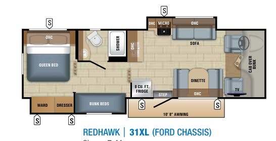 View 2018 Jayco Redhawk 31XL complete specs and manufacturer brochures