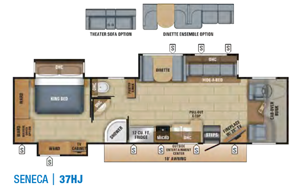 View 2018 Jayco Seneca 37HJ complete specs and manufacturer brochures