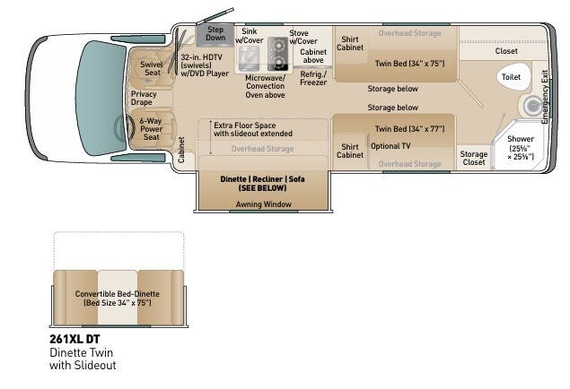 View 2019 Coach House Platinum 261XL DT complete specs and manufacturer brochures