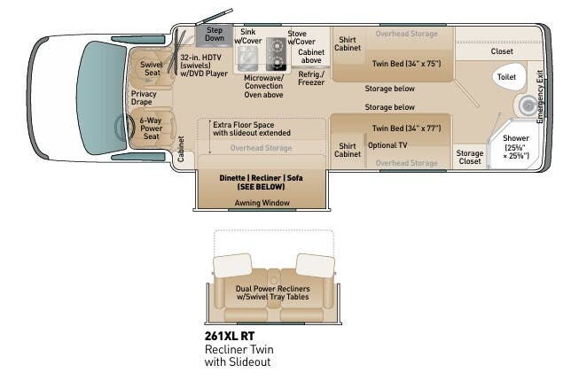 View 2019 Coach House Platinum 261XL RT complete specs and manufacturer brochures