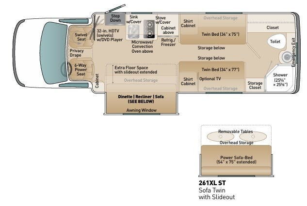 View 2019 Coach House Platinum 261XL ST complete specs and manufacturer brochures