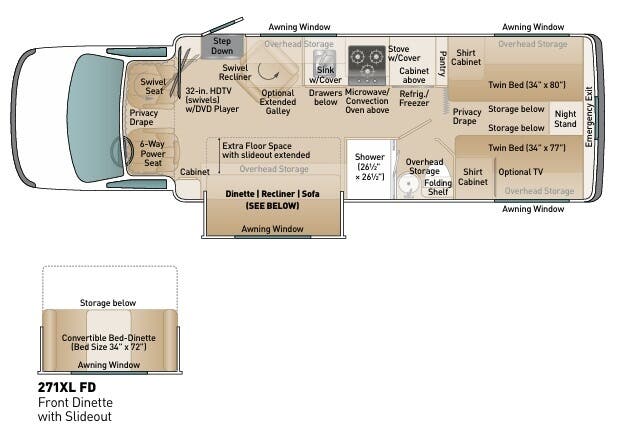 View 2019 Coach House Platinum 271XL FD complete specs and manufacturer brochures