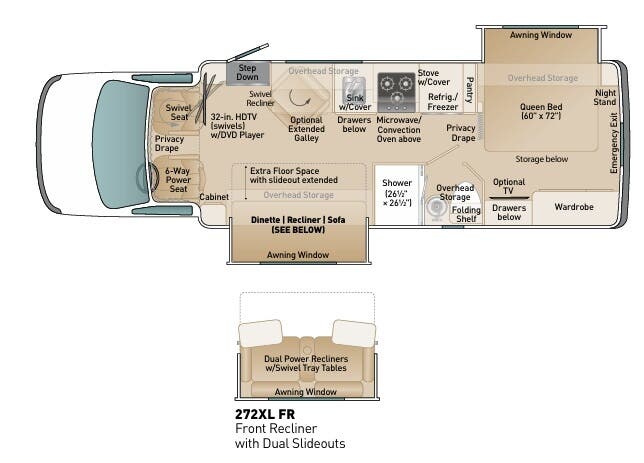 View 2019 Coach House Platinum 272XL FR complete specs and manufacturer brochures