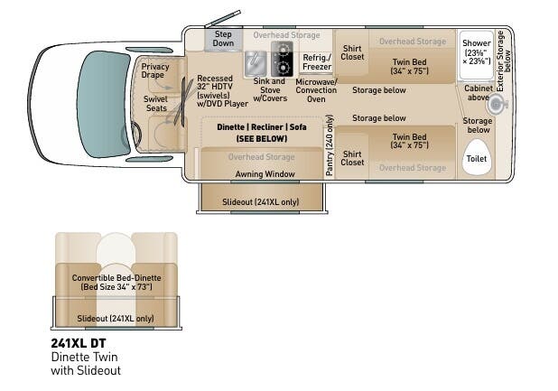 View 2019 Coach House Platinum II 241XL DT complete specs and manufacturer brochures