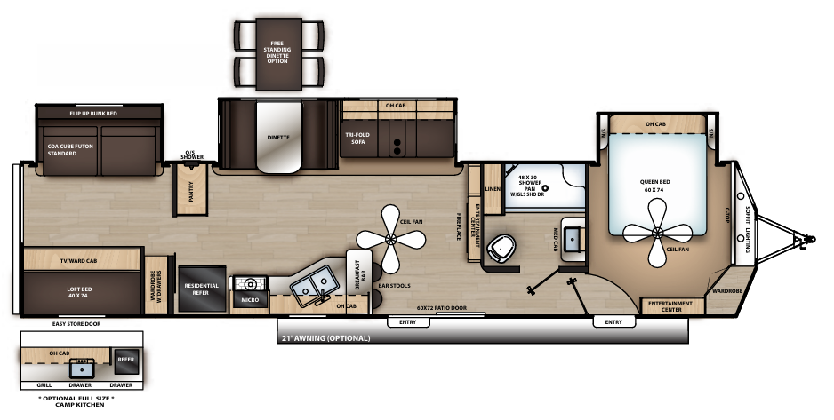 View 2019 Coachmen Catalina Destination 40BHTS complete specs and manufacturer brochures