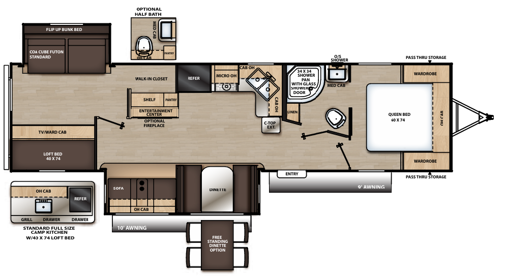 View 2019 Coachmen Catalina Legacy Edition 313DBDSCK complete specs and manufacturer brochures