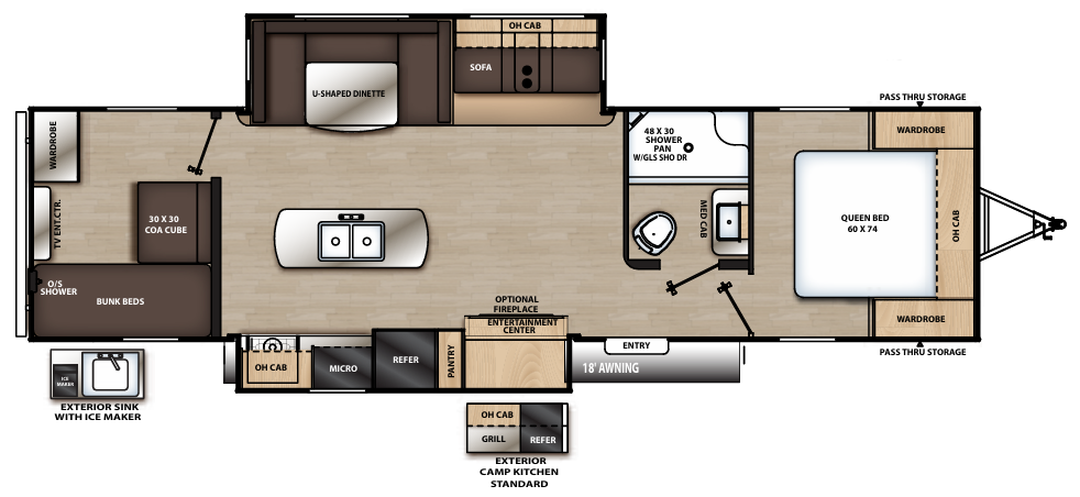 View 2019 Coachmen Catalina Legacy Edition 313DSRBCK complete specs and manufacturer brochures