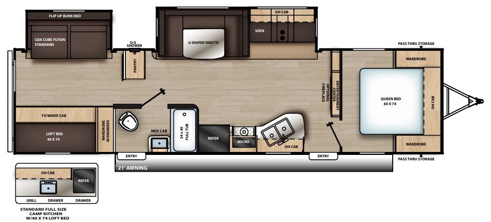View 2019 Coachmen Catalina Legacy Edition 323BHDSCK complete specs and manufacturer brochures