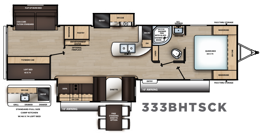 View 2019 Coachmen Catalina Legacy Edition 333BHTSCK complete specs and manufacturer brochures