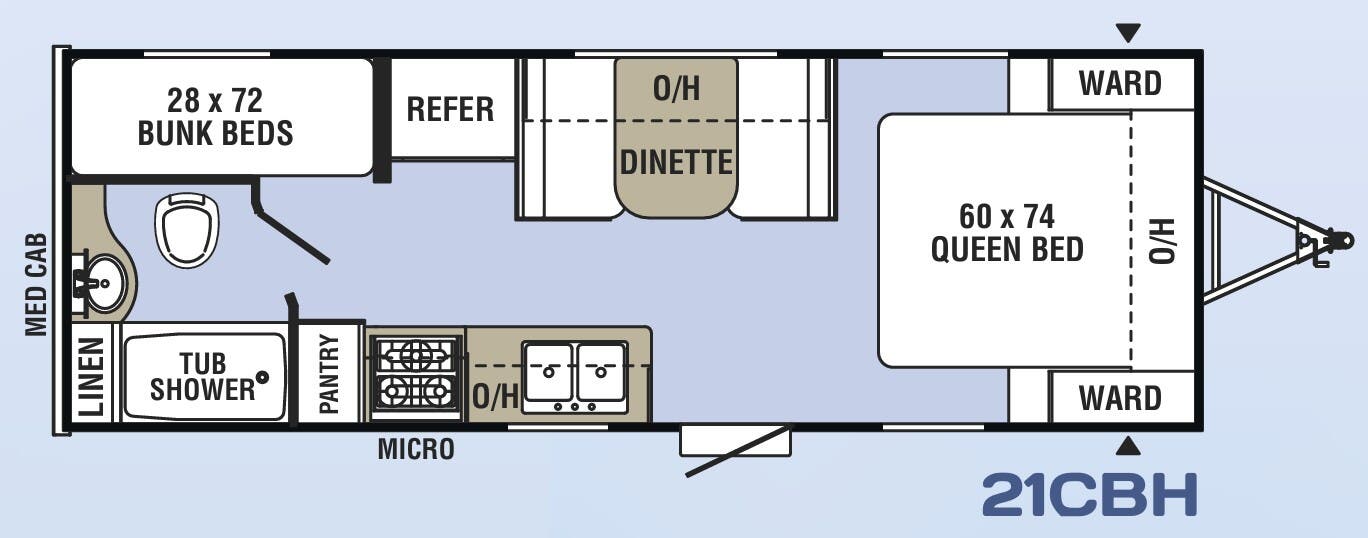 View 2019 Coachmen Clipper Cadet 21CBH complete specs and manufacturer brochures