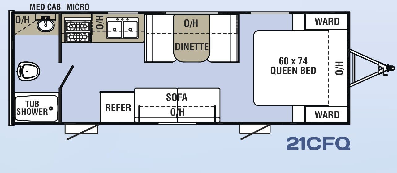 View 2019 Coachmen Clipper Cadet 21CFQ complete specs and manufacturer brochures