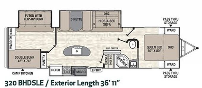 View 2019 Coachmen Freedom Express Maple Leaf Edition 320 BHDSLE complete specs and manufacturer brochures