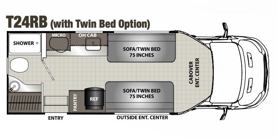 View 2019 Coachmen Orion Traveler T24RB (Twin) complete specs and manufacturer brochures