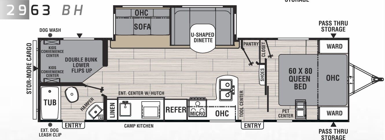 View 2019 Coachmen Spirit 2963 BH complete specs and manufacturer brochures