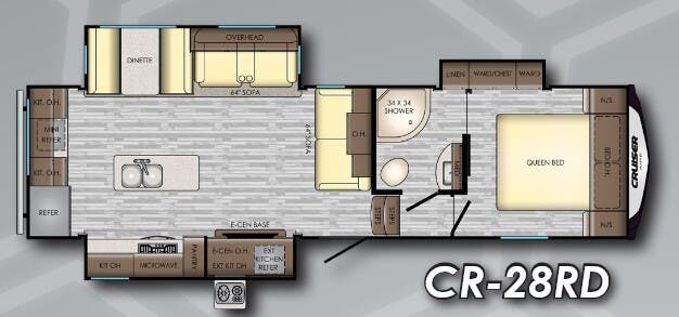 View 2019 CrossRoads Cruiser Aire CR-28RD complete specs and manufacturer brochures