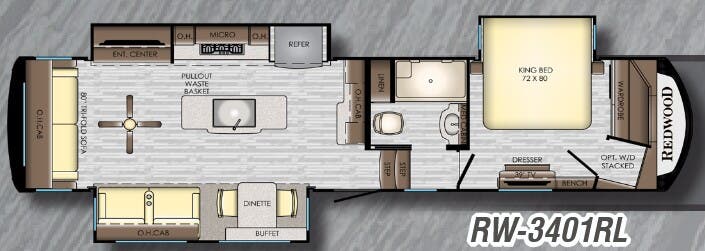 View 2019 CrossRoads Redwood RW-3401RL complete specs and manufacturer brochures
