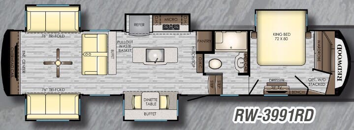 View 2019 CrossRoads Redwood RW-3991RD complete specs and manufacturer brochures