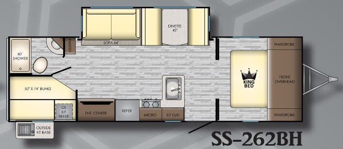 View 2019 CrossRoads Sunset Trail Super Lite SS-262BH complete specs and manufacturer brochures