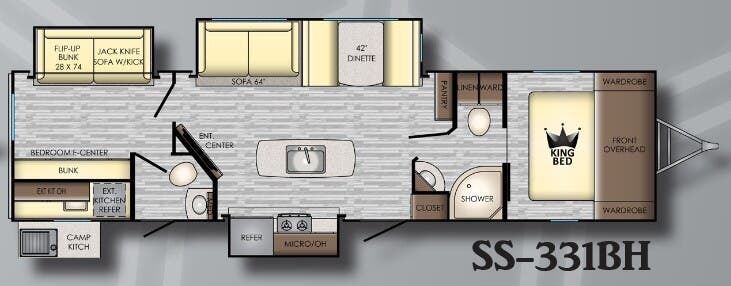 View 2019 CrossRoads Sunset Trail Super Lite SS-331BH complete specs and manufacturer brochures