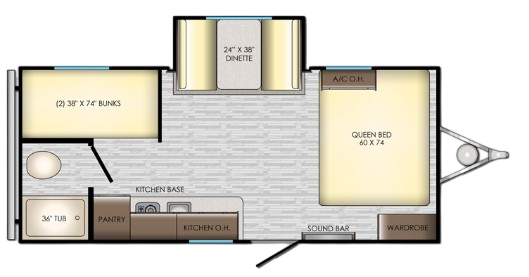 View 2019 CrossRoads Zinger Lite ZR-18BS complete specs and manufacturer brochures